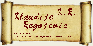 Klaudije Regojević vizit kartica